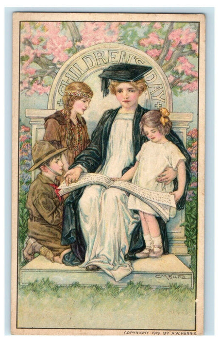 c1910's Children’s day Indian Boy Scout Graduation Antique Postcard
