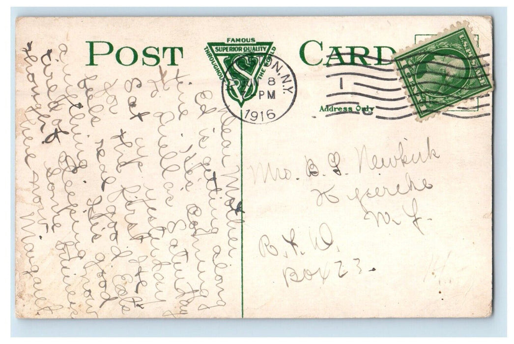 1916 West Shore And Union.& Depot Station Train Railroad Kingston NY Postcard