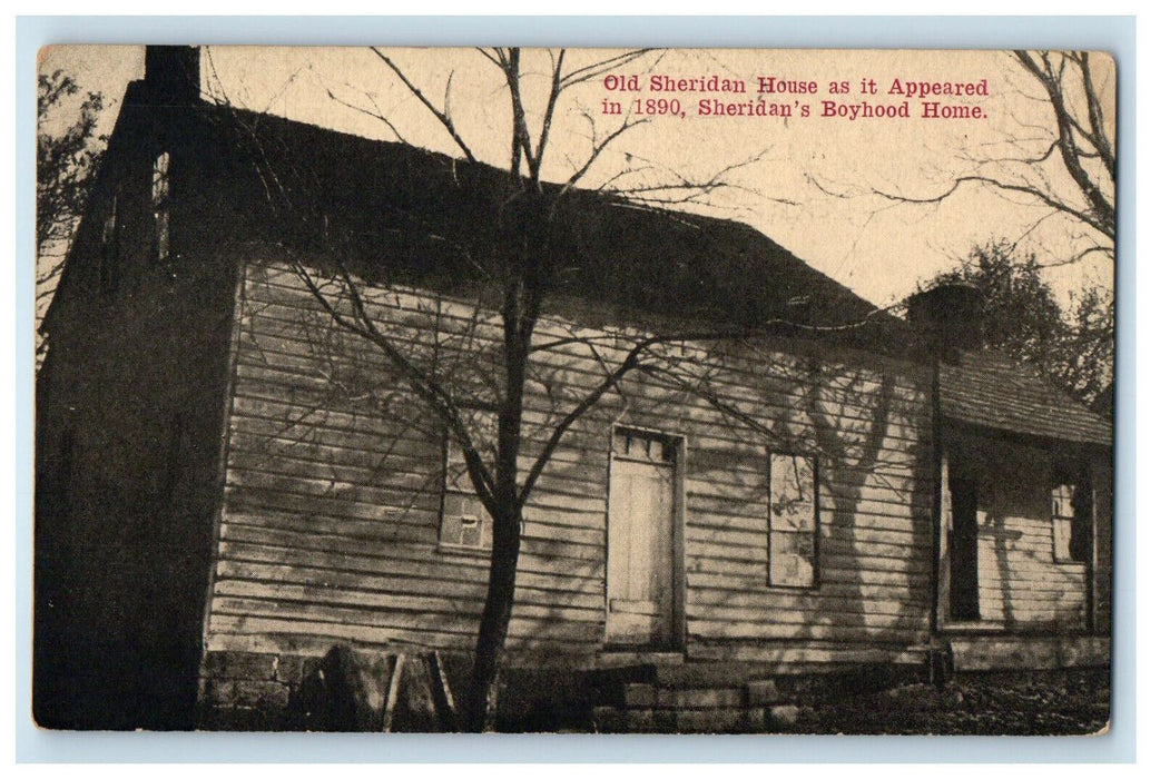 c1910 Old Sheridan House, Sheridan's Boyhood Home Somerset Ohio OH Postcard