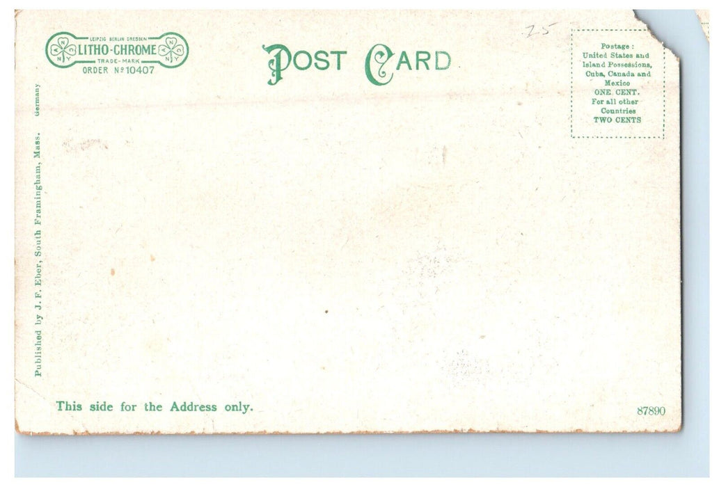 The Railroad Station Depot Trolley South Framingham Massachusetts MA Postcard