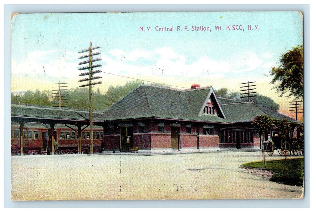 c1910's N. Y. Central R.R Railroad Station Depot Mount Kisco New York Postcard