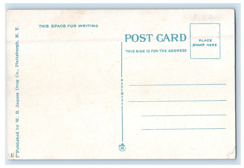 Plattsburg NY, D & H Depot And Foquet House Train Railroad Station Postcard