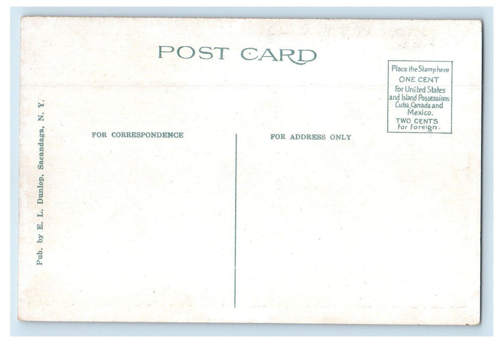 c1910's Passenger Train Railroad Station Depot Sacandaga New York NY Postcard