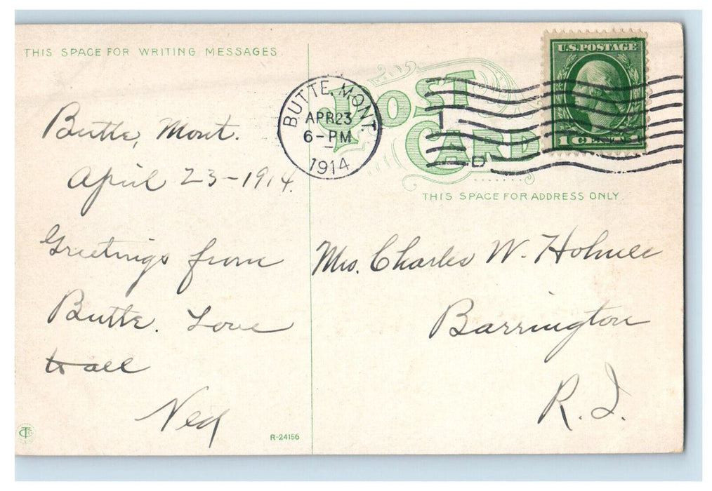 1914 The Grand Stand at The Gardens Butte Montana MO Posted Postcard