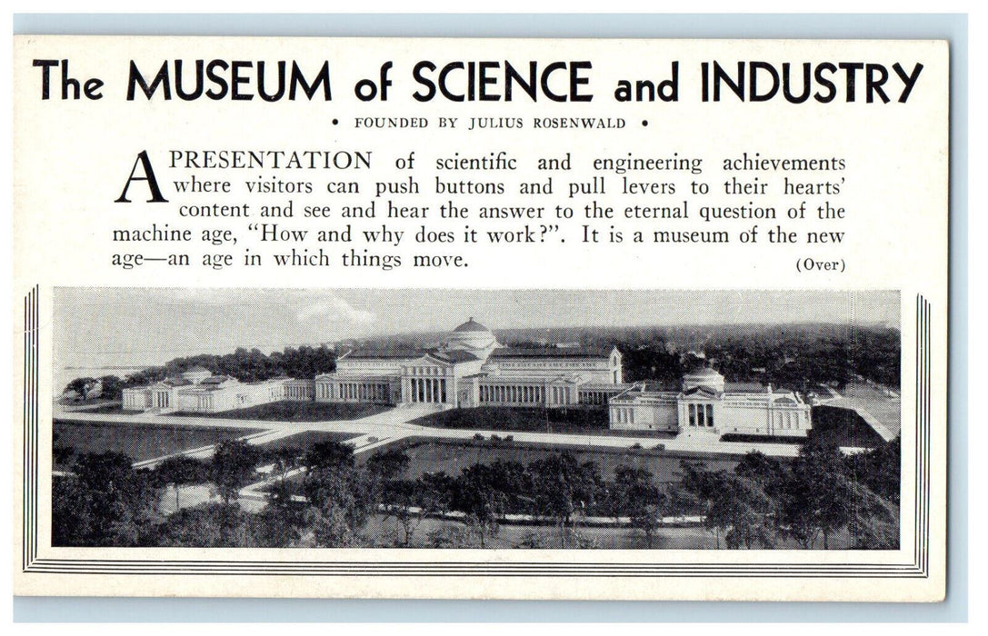 c1950s The Museum of Science and Industry Situated on Lake Michigan Postcard