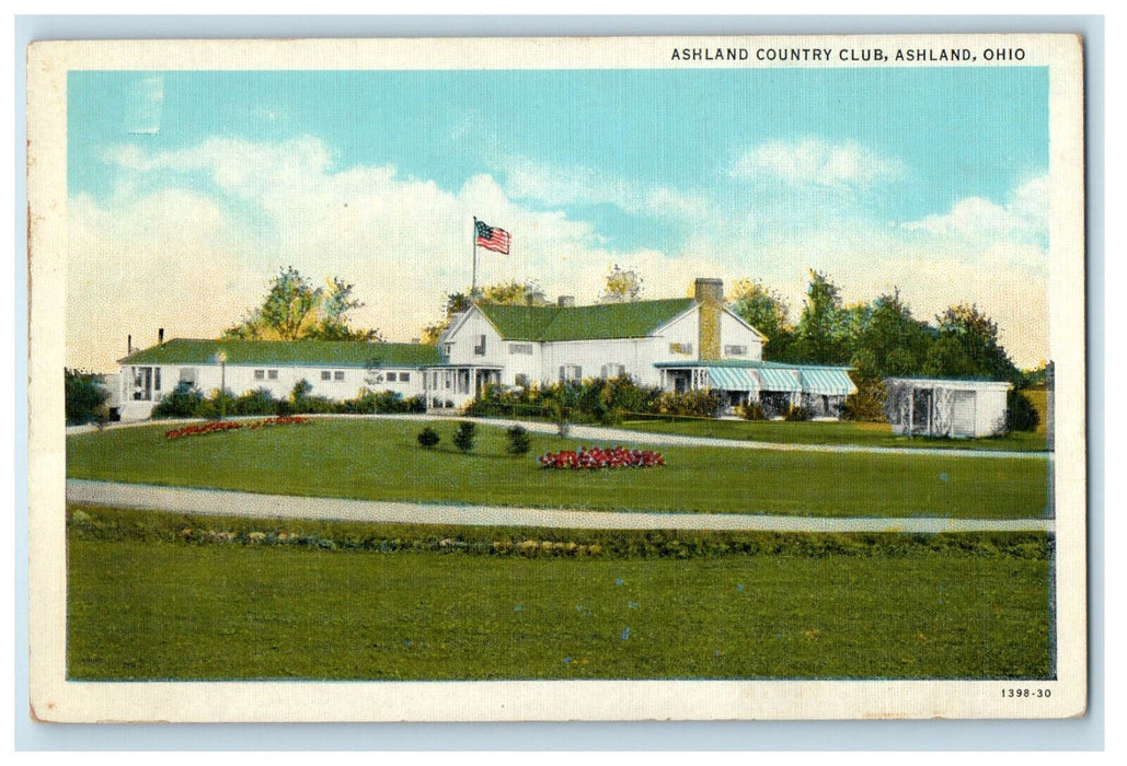 c1930s Ashland Country Club, Ashland Ohio OH Vintage Unposted Postcard