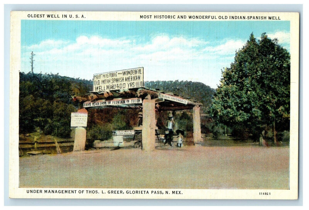 Oldest Well In USA Old Indian Spanish Well Glorieta Pass New Mexico NM Postcard