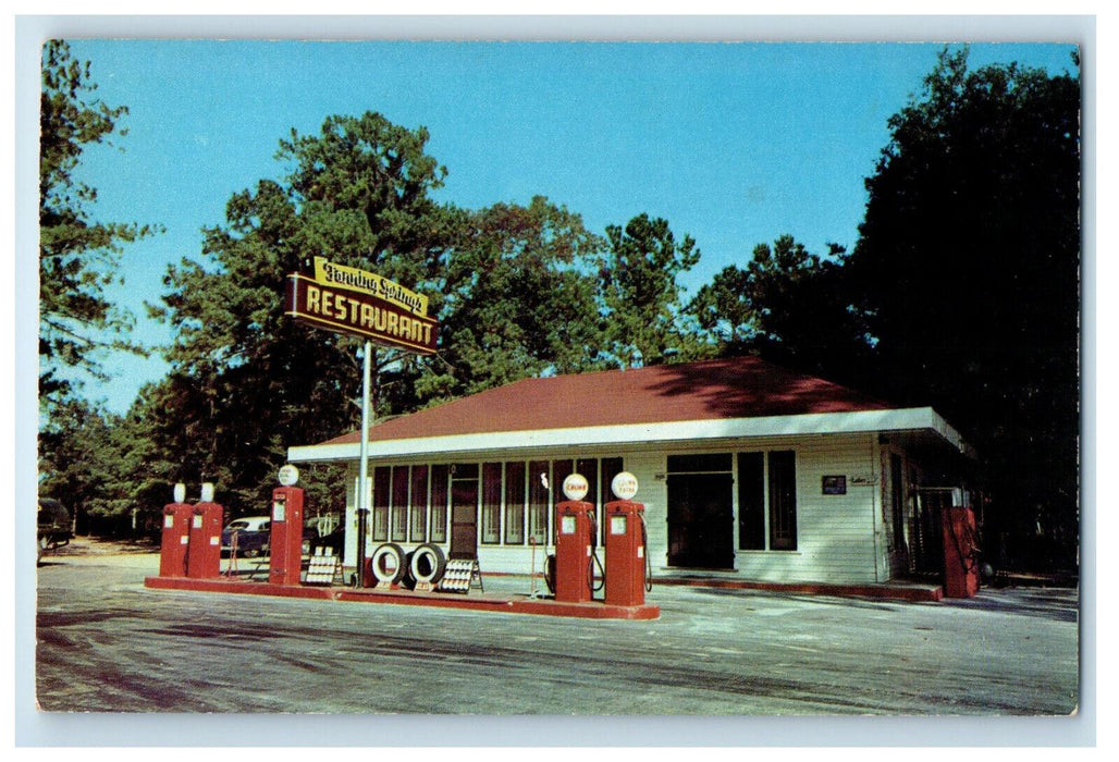 1953 Fanning Springs Restaurant & Service Station, Swanee River Postcard