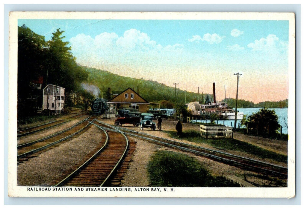 Railroad Station Depot And Steamer Landing Alton Bay New Hampshire NH Postcard