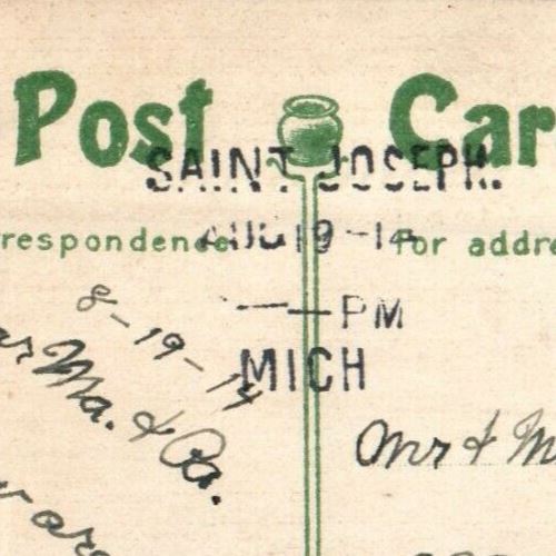 1914 Hearty Congratulations Baby Bassinet Blue Ribbon Yarn Embossed Postcard