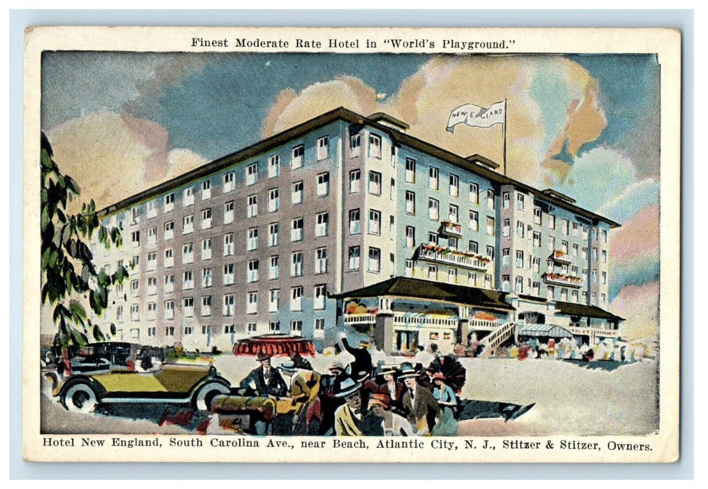 c1940's Hotel New England South Carolina Avenue Near Atlantic City NJ Postcard