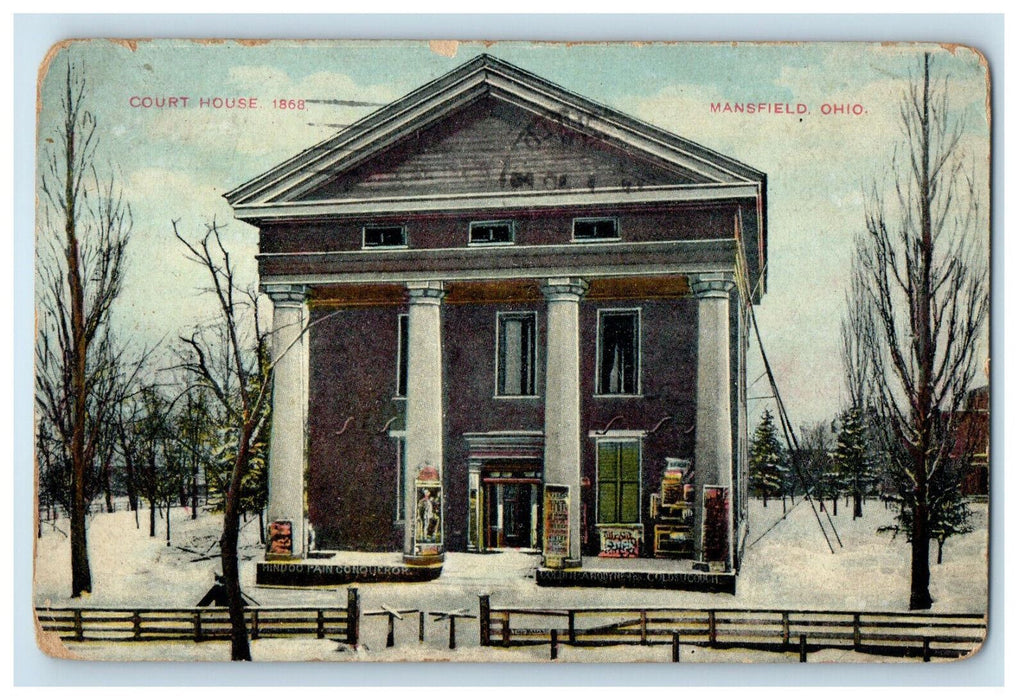 1912 Court House Building, Mansfield Ohio OH Posted Antique Postcard