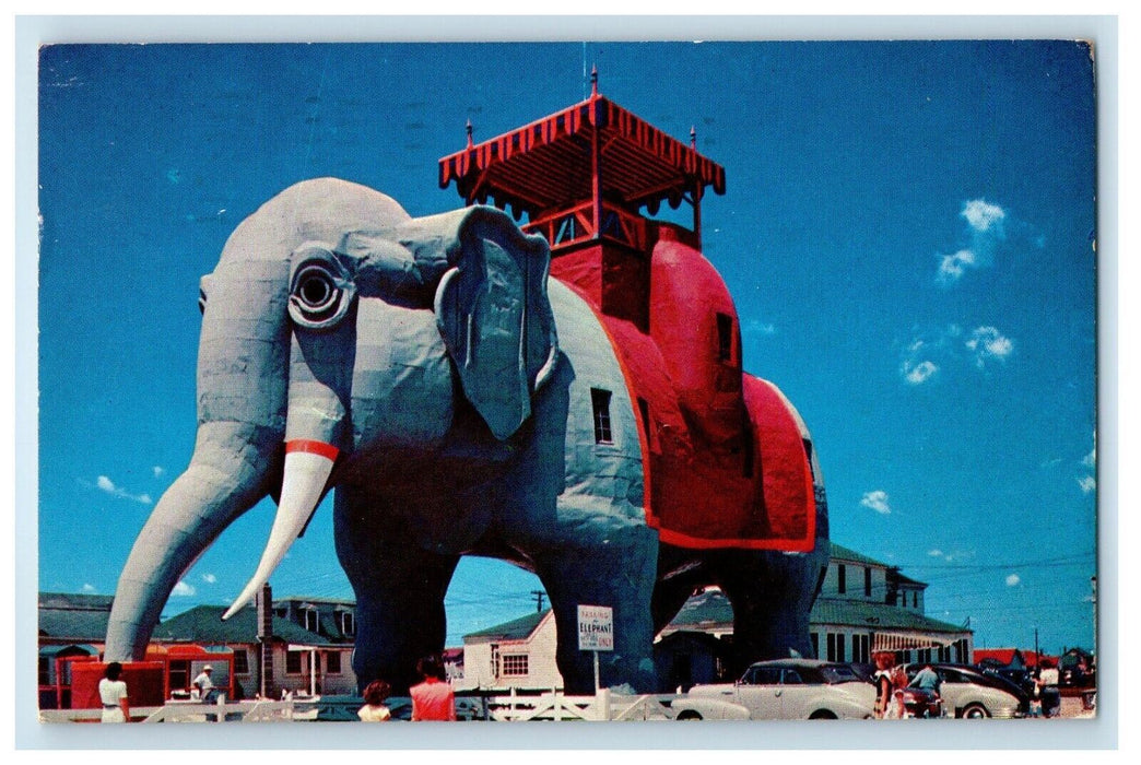 1963 Elephant Hotel Cars Atlantic City New Jersey NJ Posted Vintage Postcard