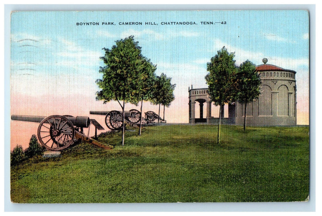 1943 Cannon, Boynton Park, Cameron Hill, Chattanooga Tennessee TN Postcard