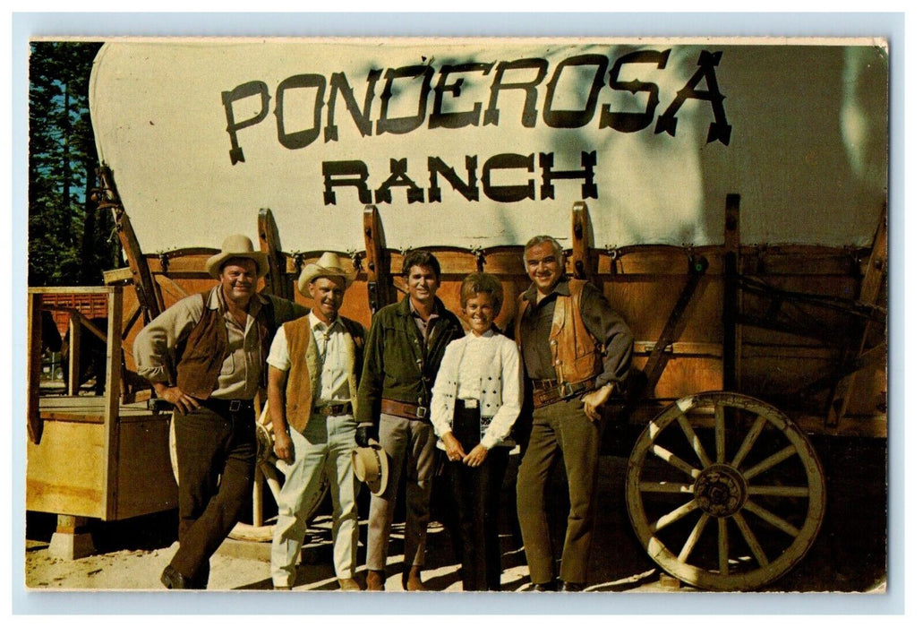 Bonanza TV Show Ponderosa Ranch Actors Incline Village Tahoe Nevada NV Postcard