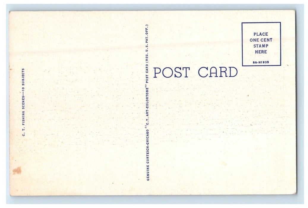 c1930's Greetings From International Falls Minnesota MN, Fishes Vintage Postcard