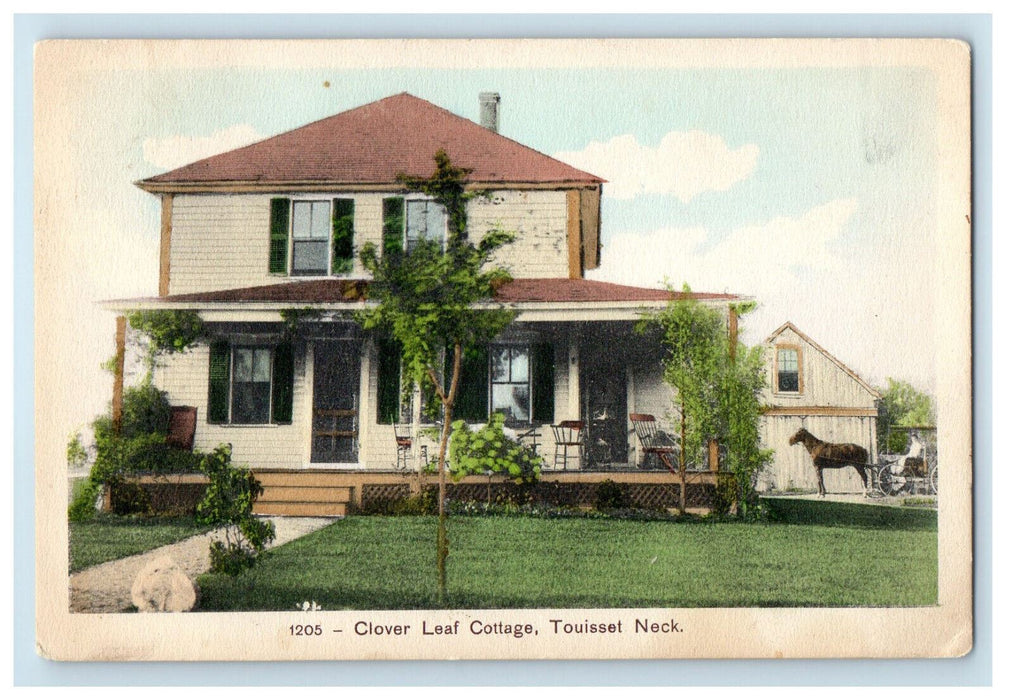 1908 Clover Leaf Cottage, Touisset Neck Massachusetts MA Antique Postcard