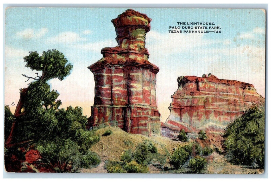 View Of The Lighthouse Palo Duro State Park Texas Panhandle TX Vintage Postcard