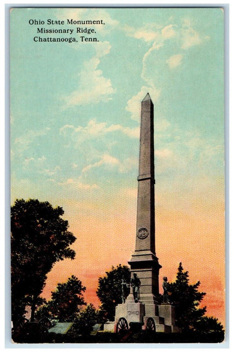 c1910's Ohio State Monument Missionary Ridge Chattanooga Tennessee TN Postcard