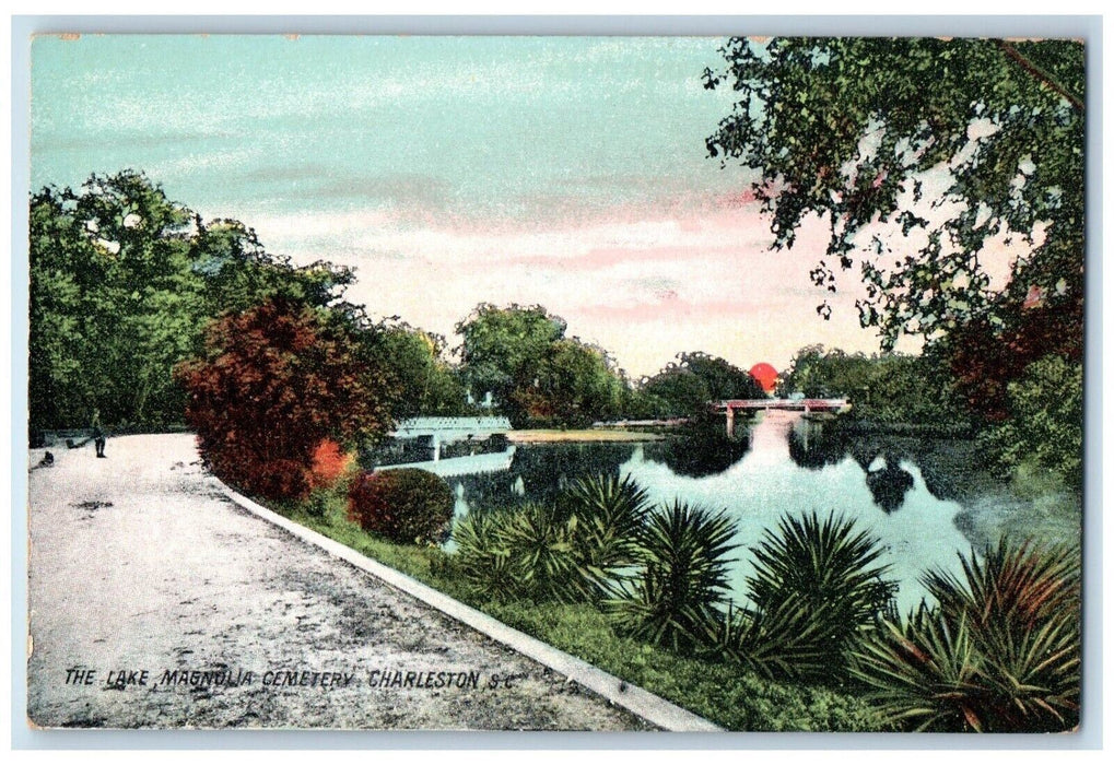 c1910's The Lake Magnolia Cemetery Charleston South Carolina SC Antique Postcard