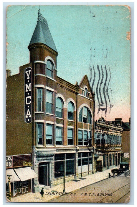 1911 Y. M. C. A. Building Horse Buggy Charleston South Carolina SC Postcard