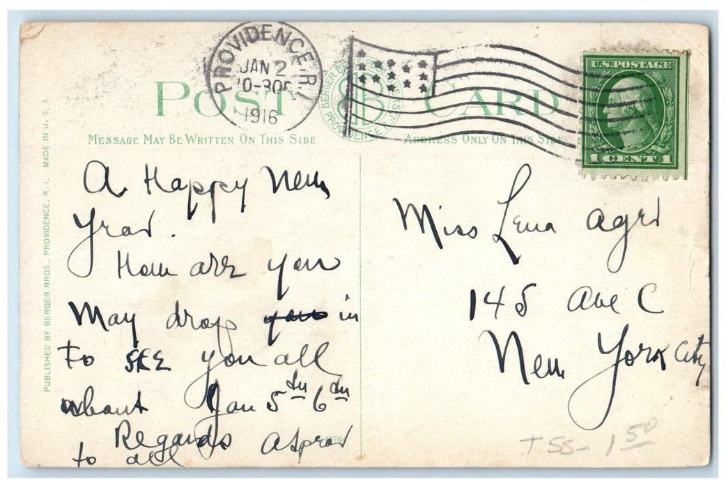1916 Bird's Eye View Of Union Station Normal School Providence RI Postcard