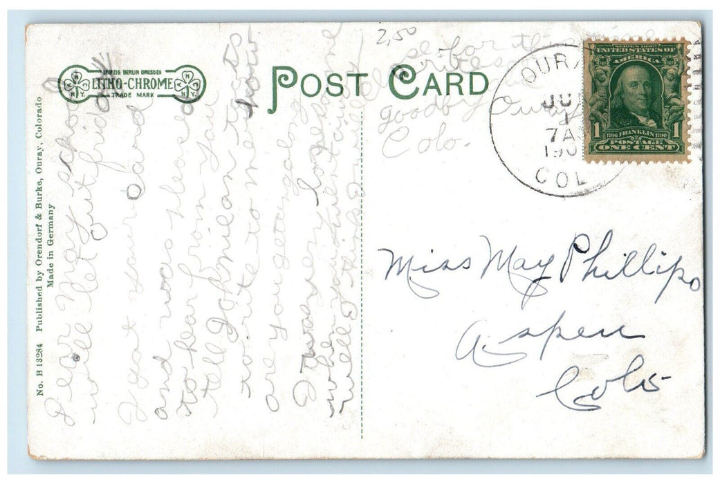 c1910 High Bridge Box Canon Ouray Colorado CO Posted Antique Postcard