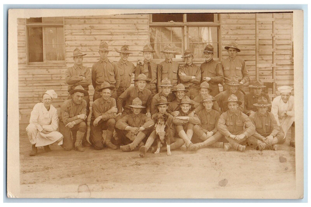 c1910's Camp Mills WWI Dog College Long Island New York NY RPPC Photo Postcard