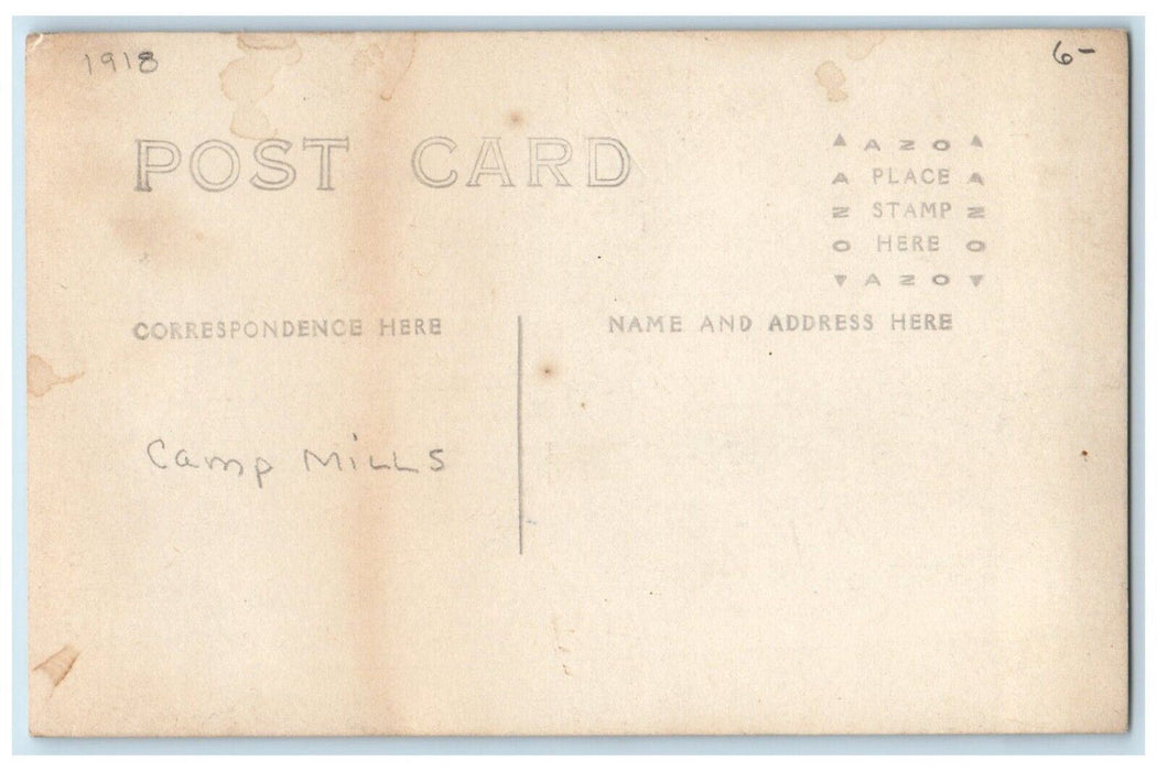 c1910's Camp Mills WWI Dog College Long Island New York NY RPPC Photo Postcard