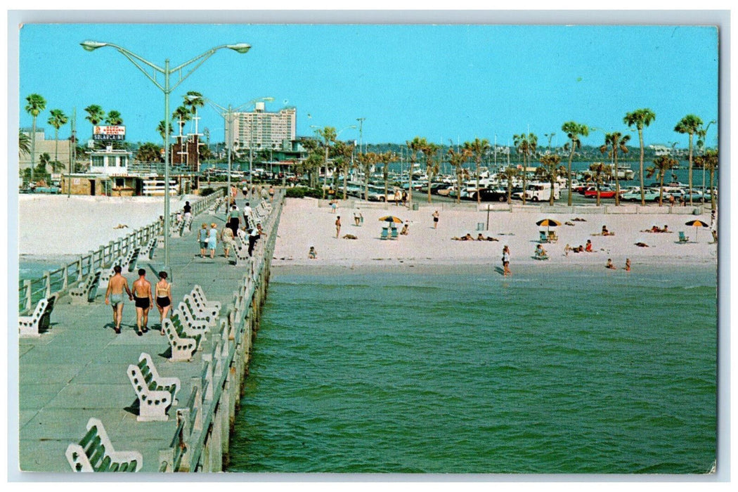 1973 Looking East from Clearwater Beaches Big Pier 60 Florida FL Postcard