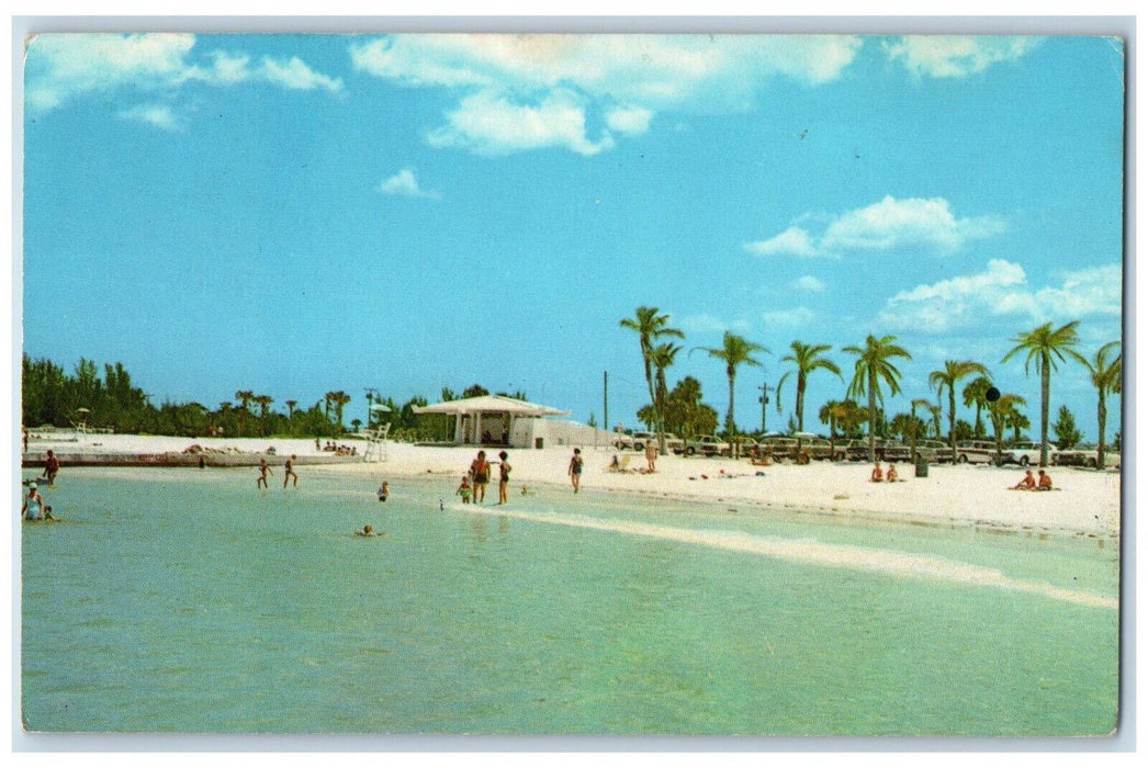 c1960's Beautiful Coquina Beach Bath House on Gulf of Mexico FL Postcard