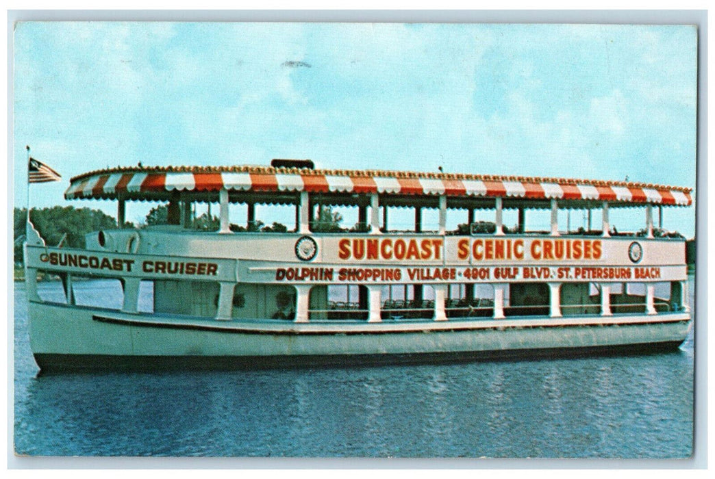 1975 Suncoast Scenic Cruises St. Petersburg Beach Florida FL Antique Postcard