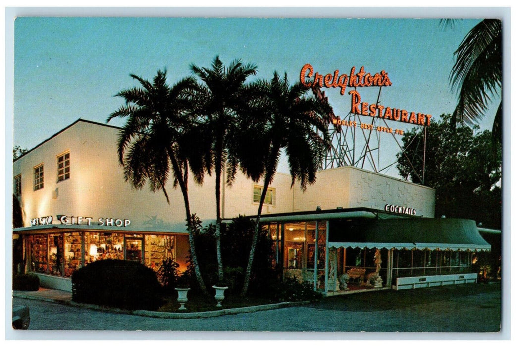 c1950's Creighton's Restaurant Gift Shop Fort Lauderdale Florida FL Postcard