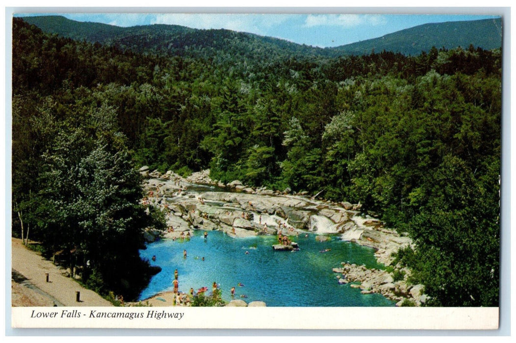 1971 Lower Falls Kancamagus Highway White Mountains New Hampshire NH Postcard