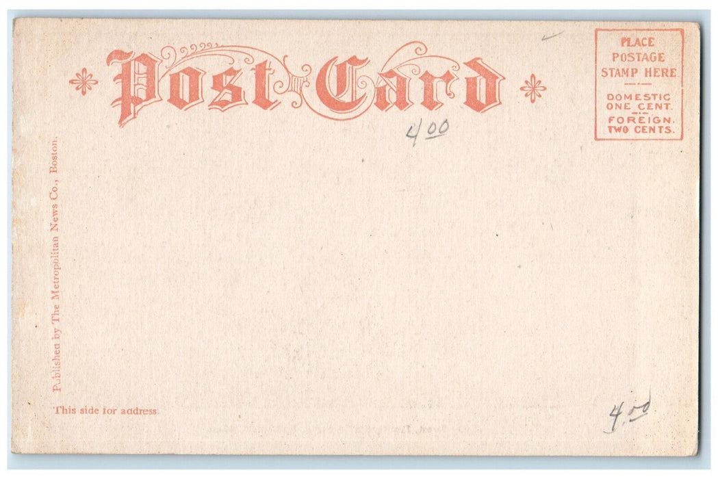 c1905 Horse Carriage Trolley Car State Street Springfield MA Antique Postcard