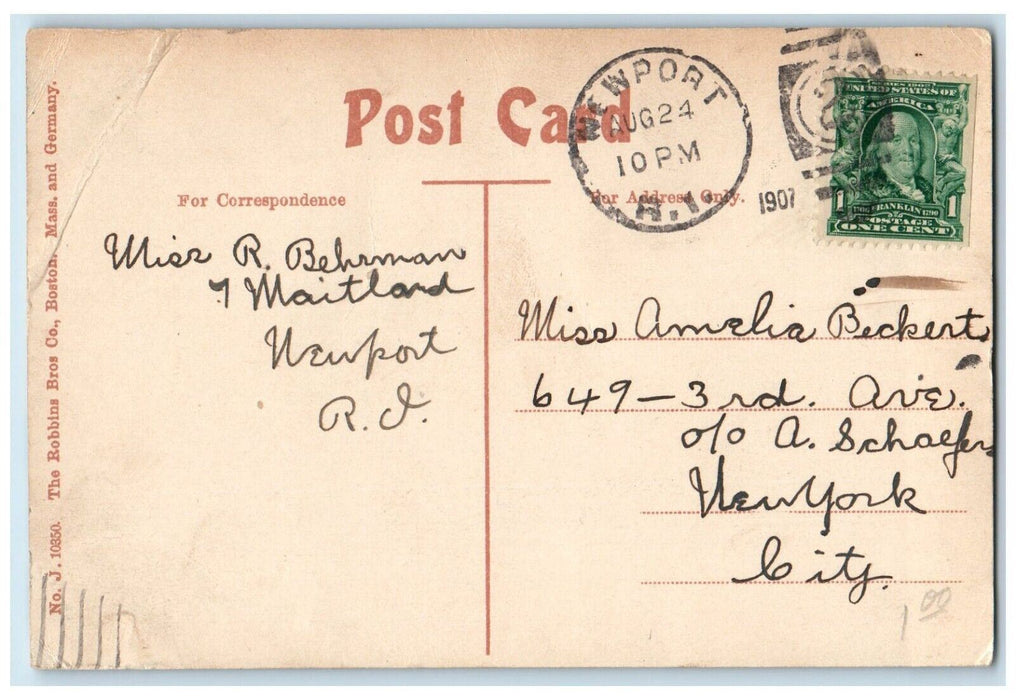 1907 Life Saving Station Prices Neck Newport Rhode Island RI Antique Postcard