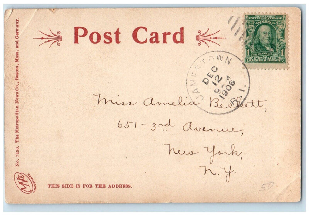 1906 City Hall Townsend Industrial School New High School Newport RI Postcard