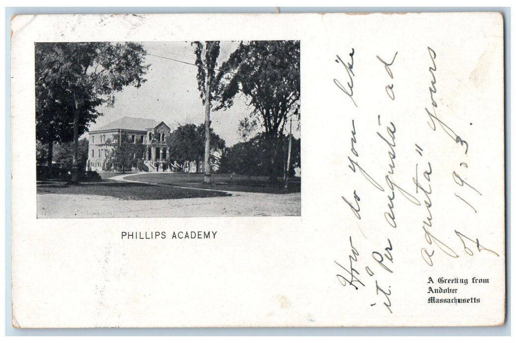 1903 Phillips Academy A Greeting From Audober Massachusetts MA PMC Postcard