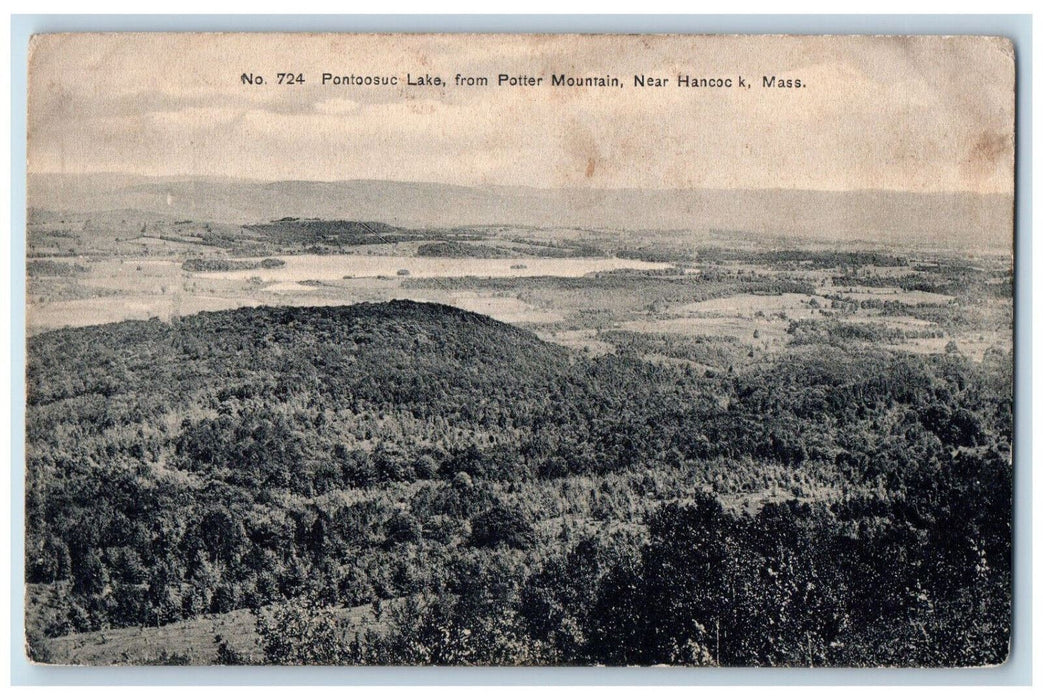 1909 Pontoosuc Lake from Potter Mountain Near Hancock Massachusetts MA Postcard