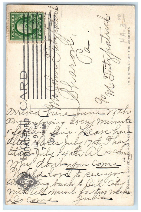 1914 Greetings From The Oilfields Showing An Oil Refinery Bradford PA Postcard