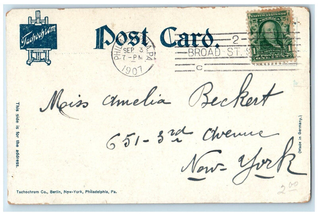1907 Entrance To Dormitory University Of Pennsylvania Philadelphia PA Postcard