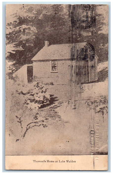 c1920's Thoreau's Home at Lake Walden Malden Massachusetts MA Postcard