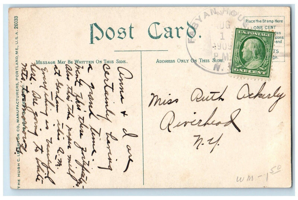 1909 Band Headquarters Band Fort Williams Maine ME Posted Antique Postcard