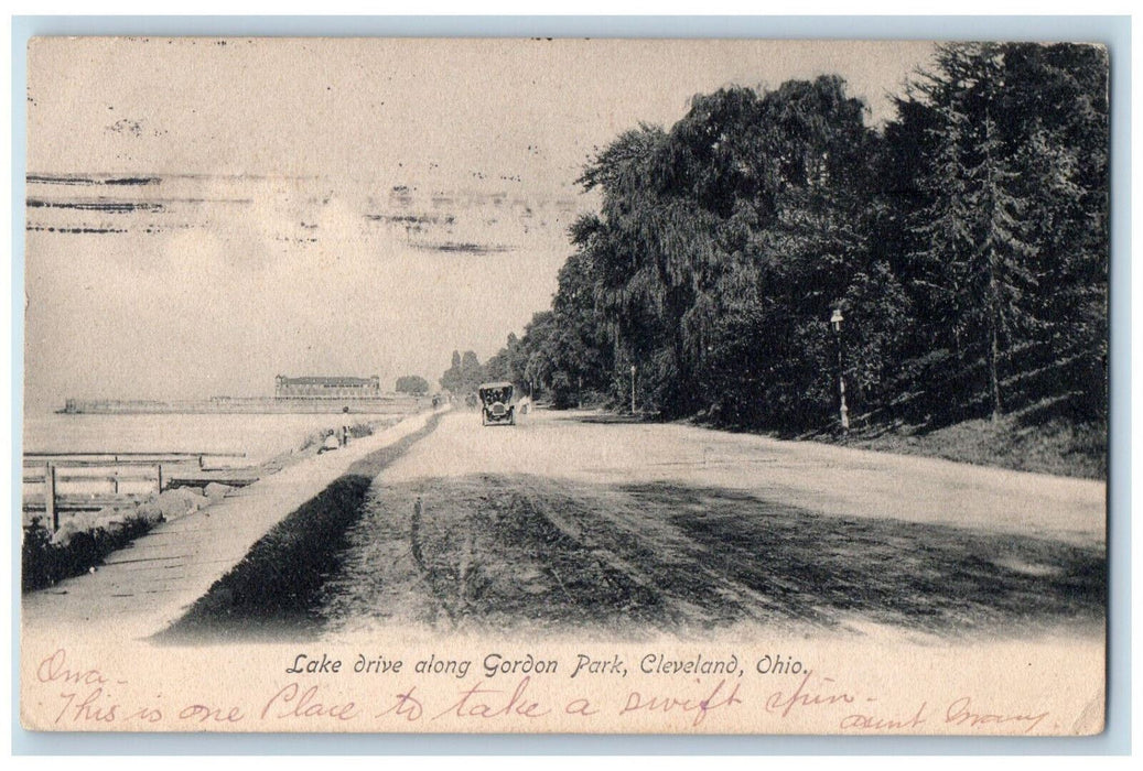 c1905 Lake Drive Along Gordon Park Cleveland Ohio OH Antique Postcard