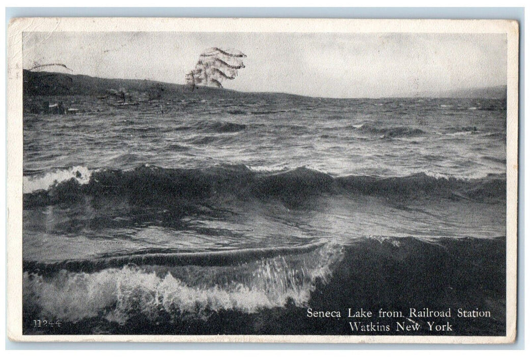 c1910's Seneca Lake From Railroad Station Watkins New York NY Antique Postcard