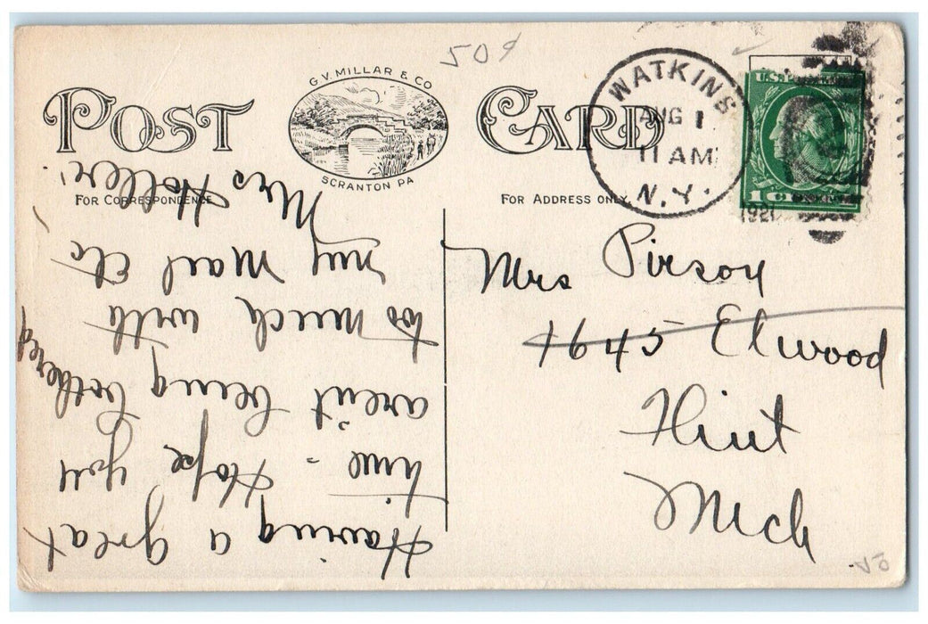 c1910's Seneca Lake From Railroad Station Watkins New York NY Antique Postcard