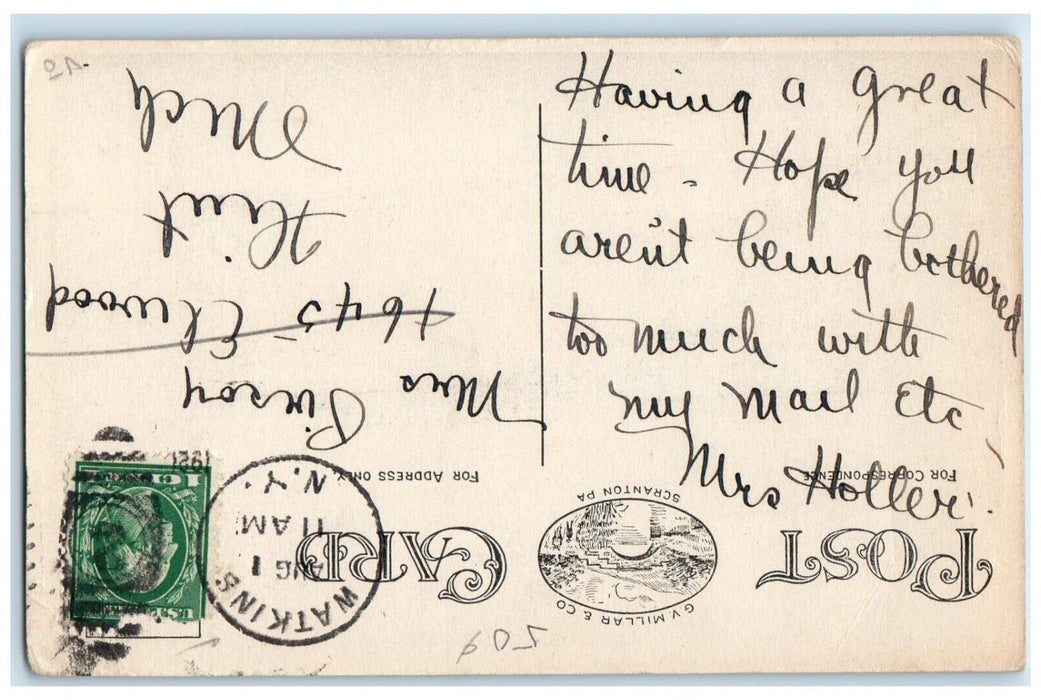 c1910's Seneca Lake From Railroad Station Watkins New York NY Antique Postcard