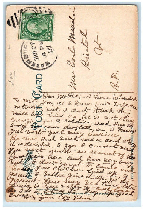1917 View Down Hudson River From The Bend At West Point New Jersey NJ Postcard