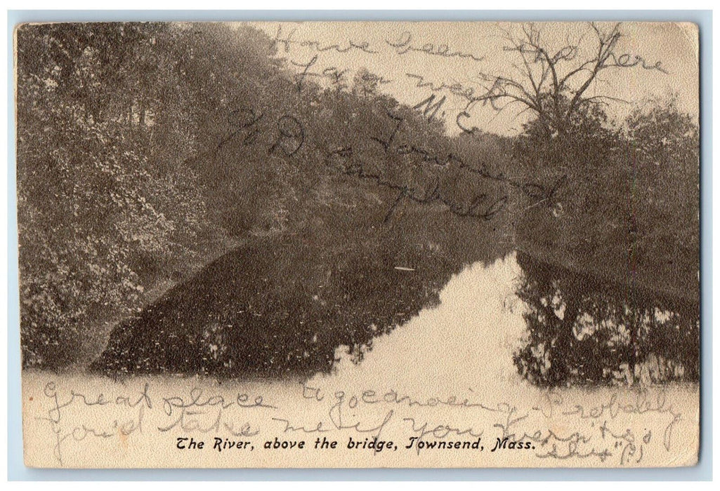 1907 The River Above The Bridge Townsend Massachusetts MA Posted Postcard