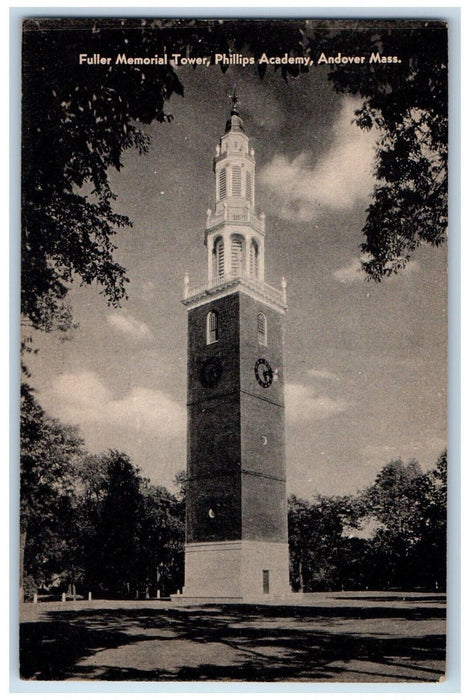 c1910 Fuller Memorial Tower Phillips Academy Andover Massachusetts MA Postcard